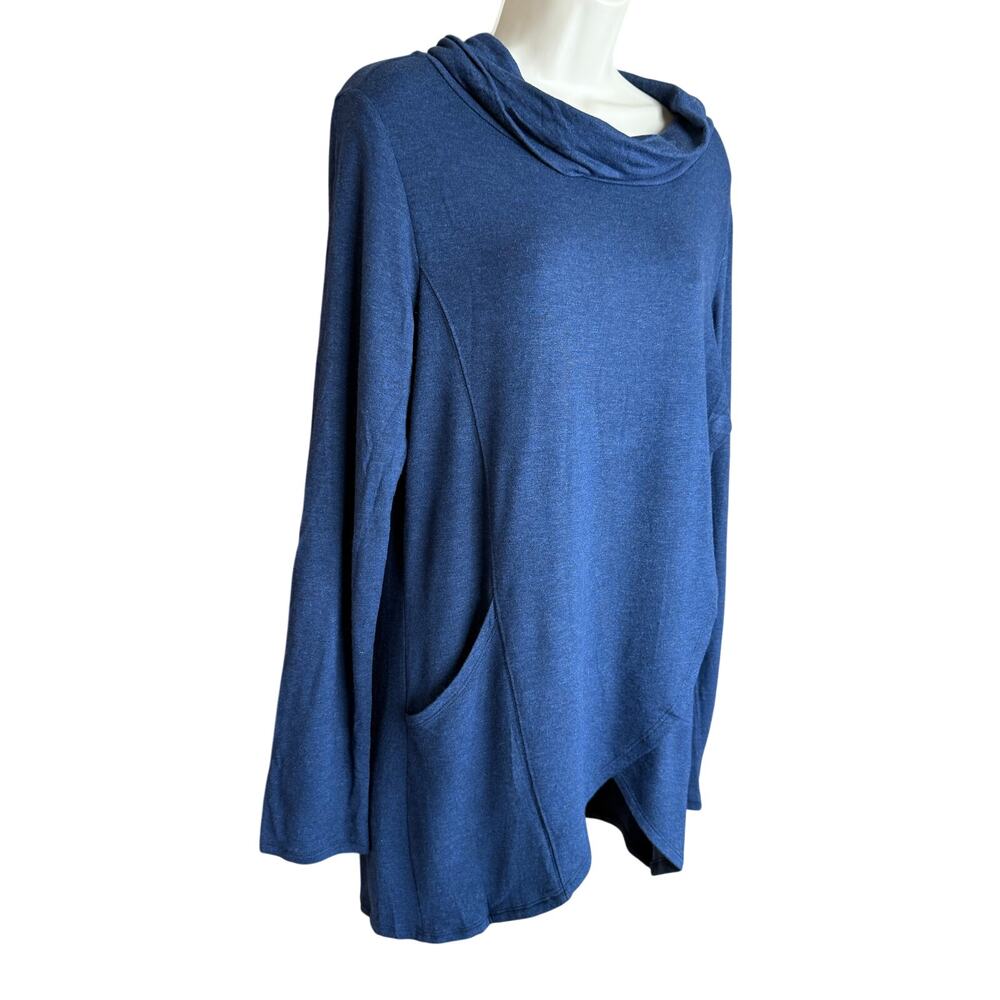 Magnolia Grace Paedia Tulip Hem Cowl Neck French Terry Knit Tunic L NWT - Picture 3 of 8